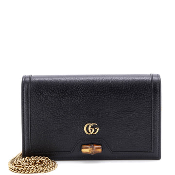 Diana Bamboo Chain Flap Bag Leather Mini