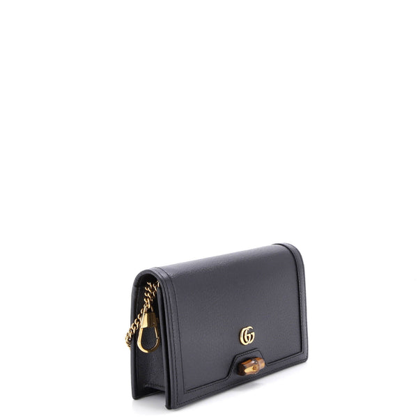 Diana Bamboo Chain Flap Bag Leather Mini