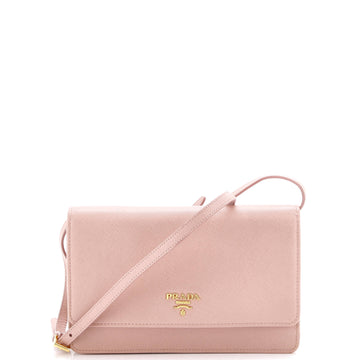 Wallet On Strap Saffiano Leather Small