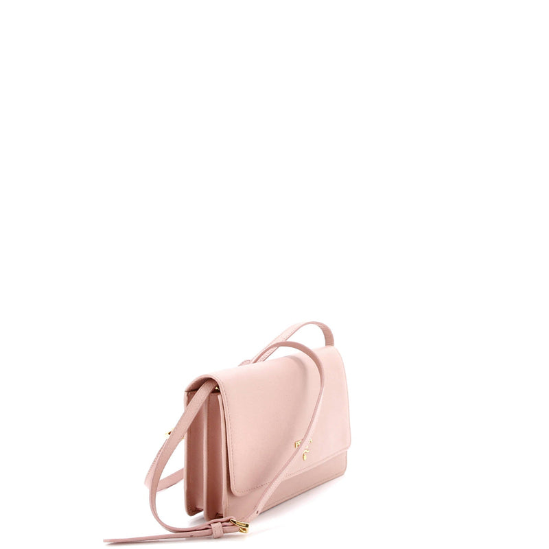 Wallet On Strap Saffiano Leather Small