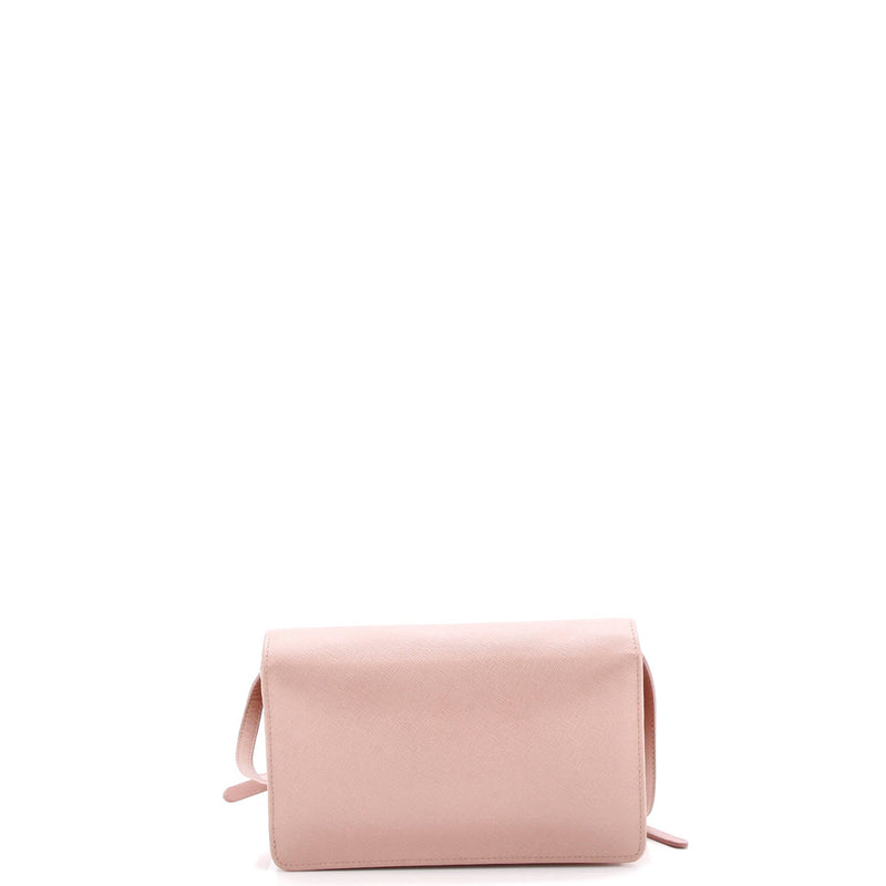 Wallet On Strap Saffiano Leather Small