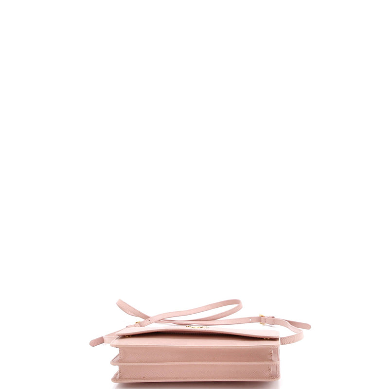 Wallet On Strap Saffiano Leather Small