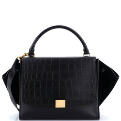 Trapeze Bag Crocodile Embossed Leather