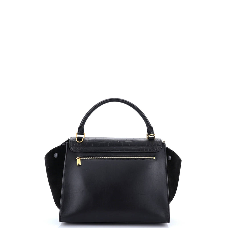 Trapeze Bag Crocodile Embossed Leather