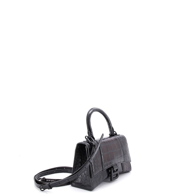 Hourglass Top Handle Bag Crocodile