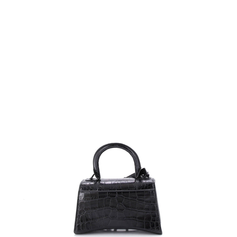 Hourglass Top Handle Bag Crocodile