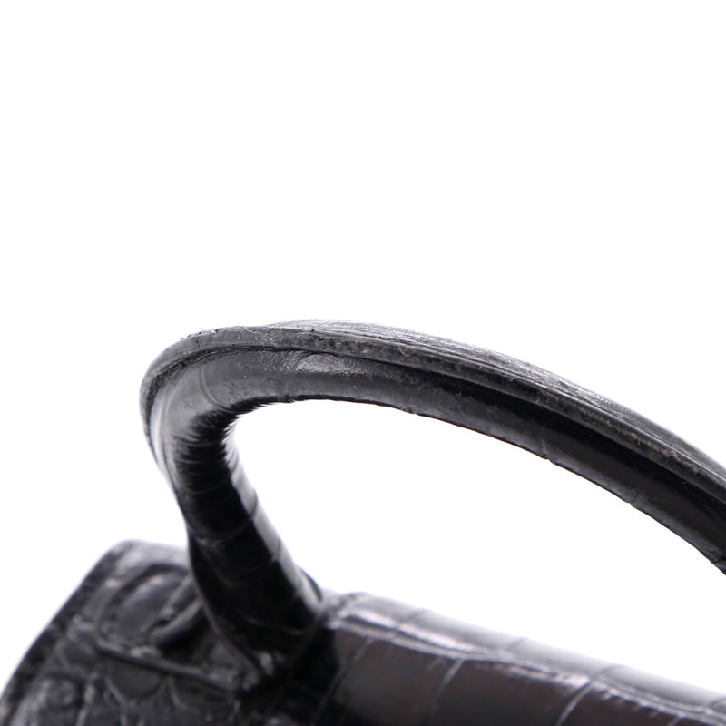Hourglass Top Handle Bag Crocodile