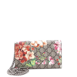 Chain Wallet Blooms Print Gg Coated