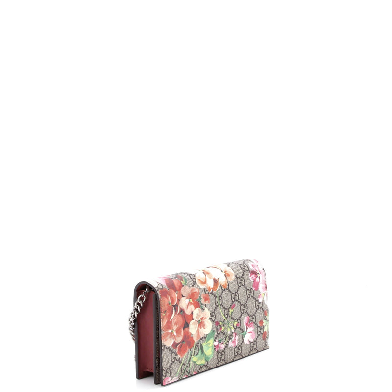 Chain Wallet Blooms Print Gg Coated