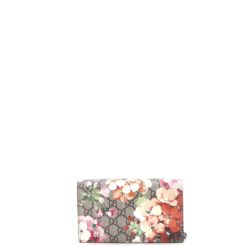 Chain Wallet Blooms Print Gg Coated