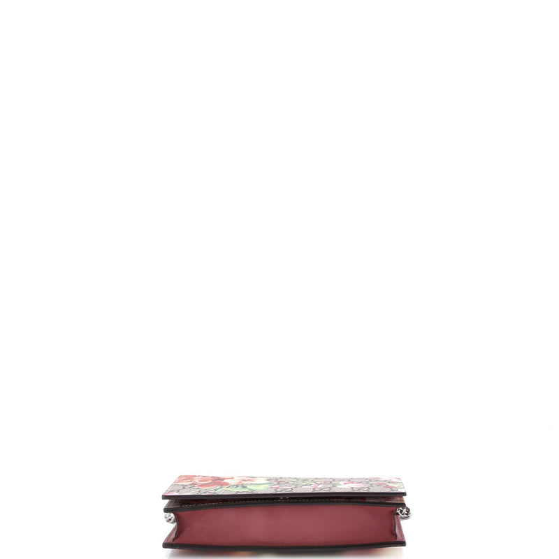 Chain Wallet Blooms Print Gg Coated