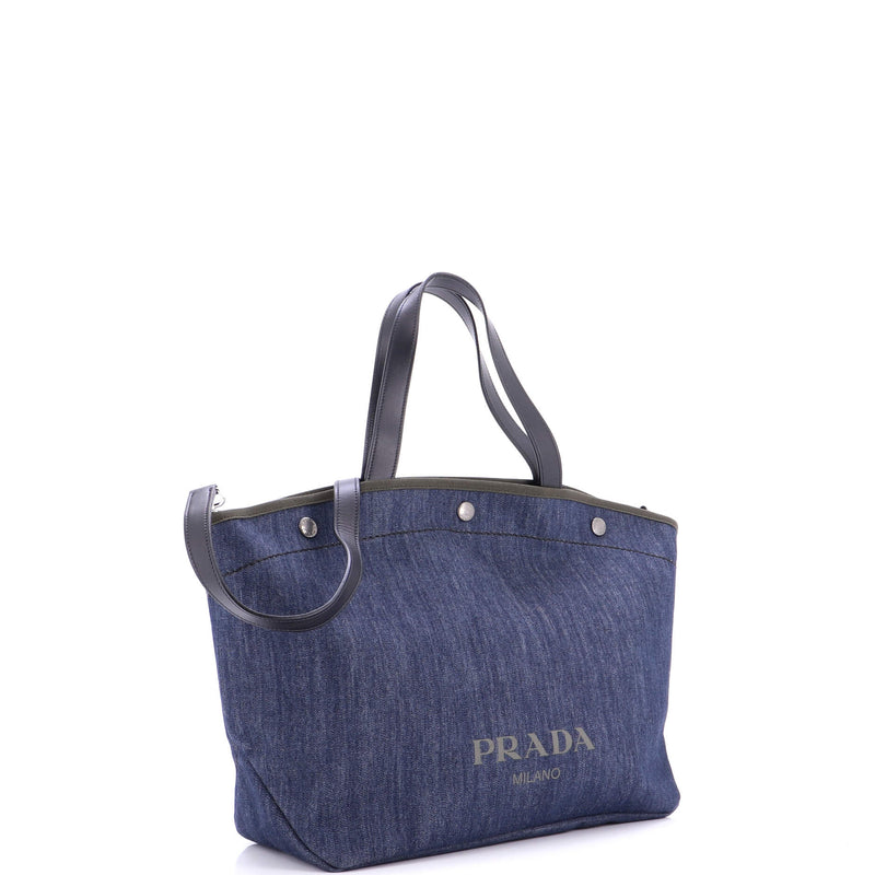 Snap Shopping Tote Denim Large