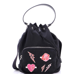 Drawstring Bucket Bag Embellished
