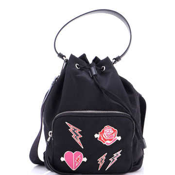 Drawstring Bucket Bag Embellished