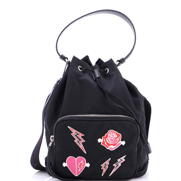 Drawstring Bucket Bag Embellished