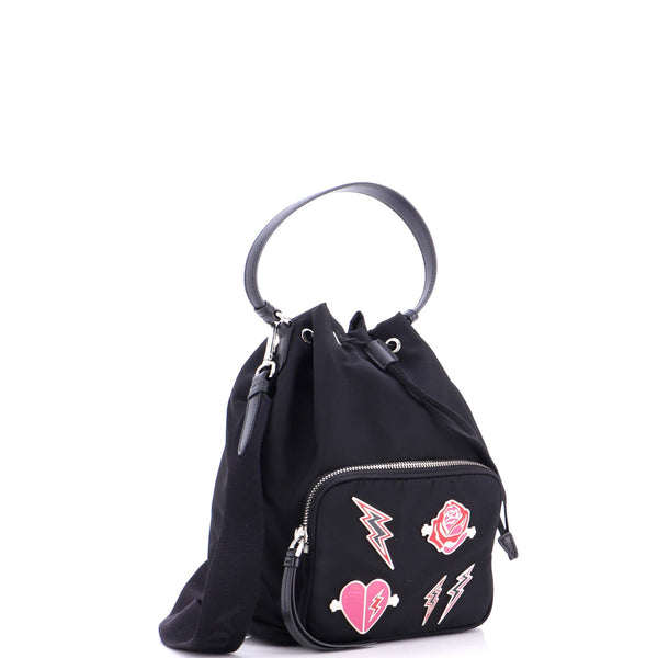 Drawstring Bucket Bag Embellished