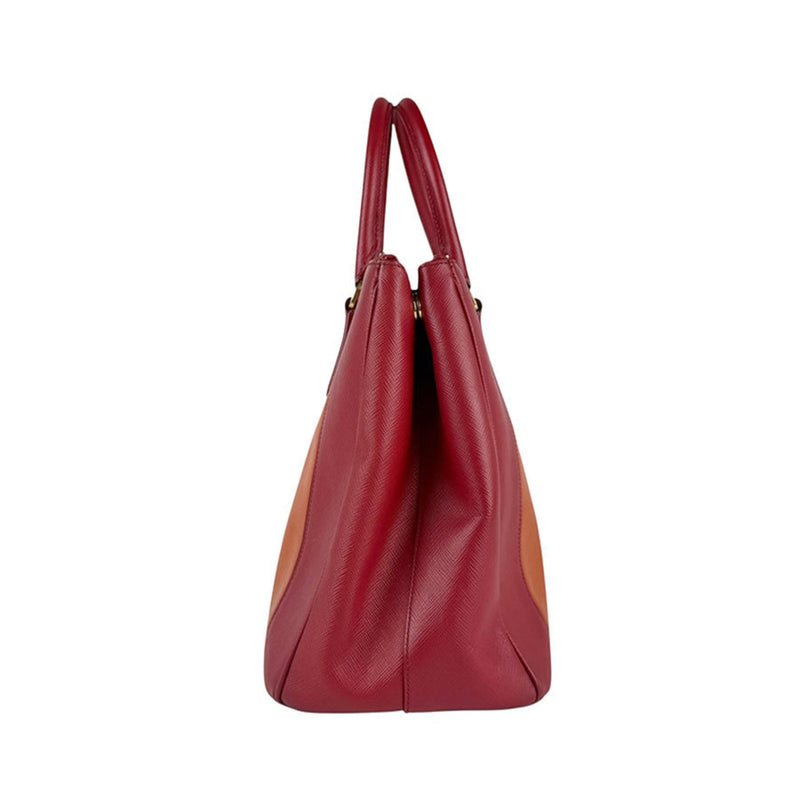 Bicolor Double Zip Lux Tote Saffiano
