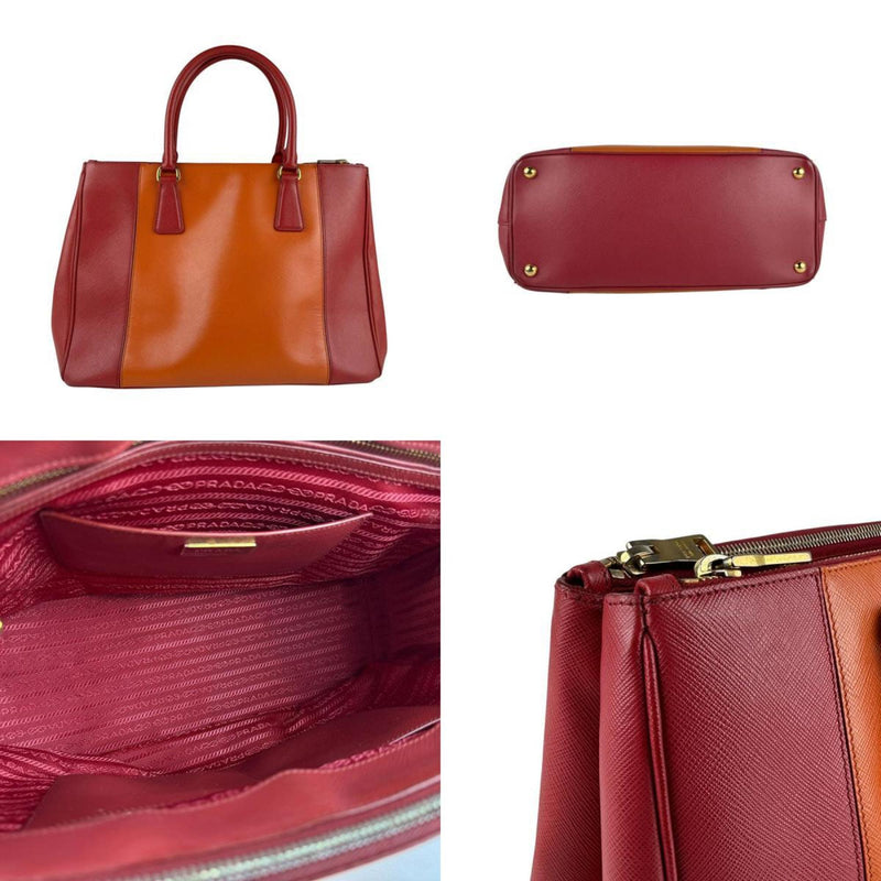 Bicolor Double Zip Lux Tote Saffiano