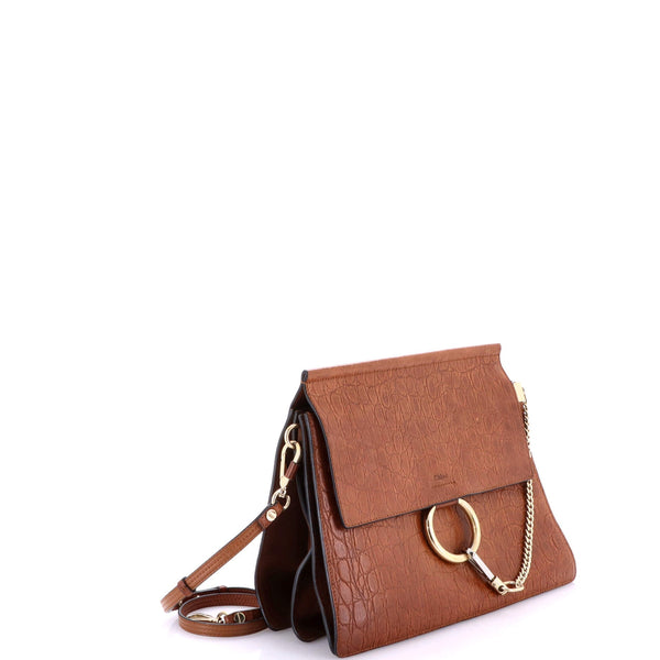 Faye Shoulder Bag Crocodile Embossed