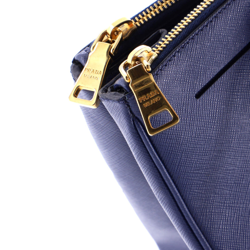 Double Zip Lux Tote Saffiano Leather