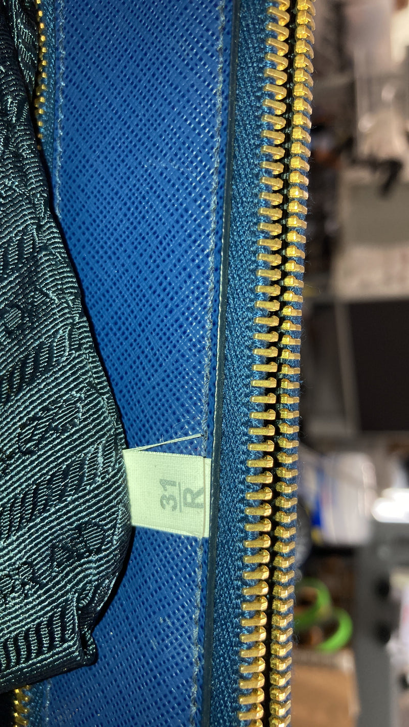 Double Zip Lux Tote Saffiano Leather