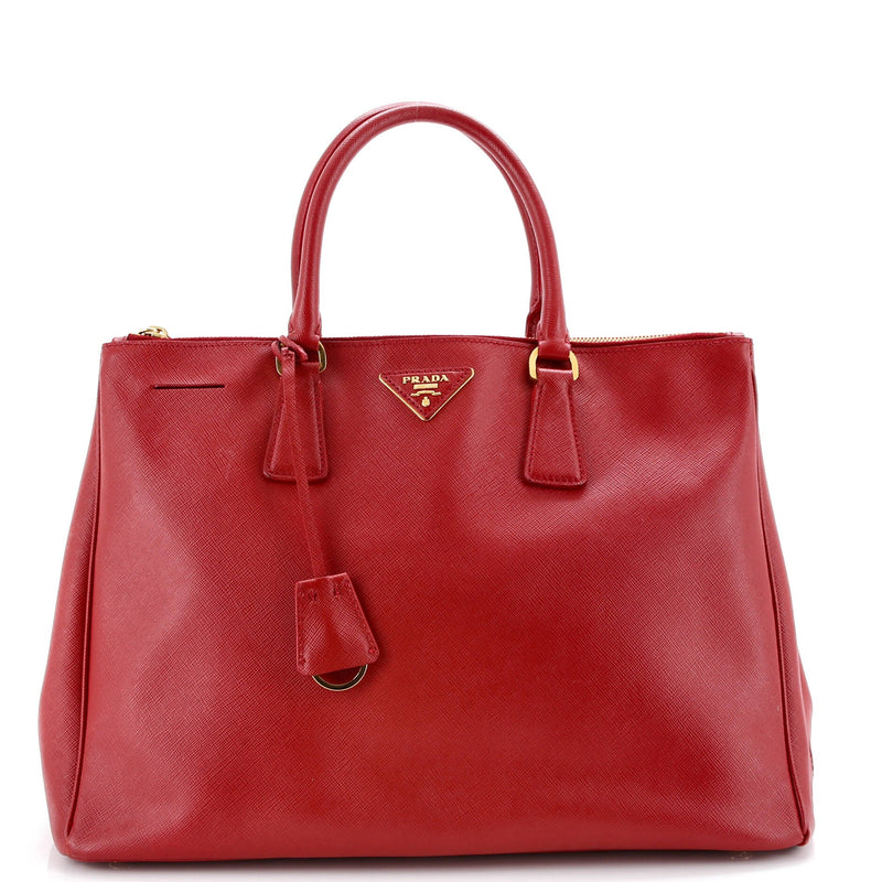 Double Zip Lux Tote Saffiano Leather