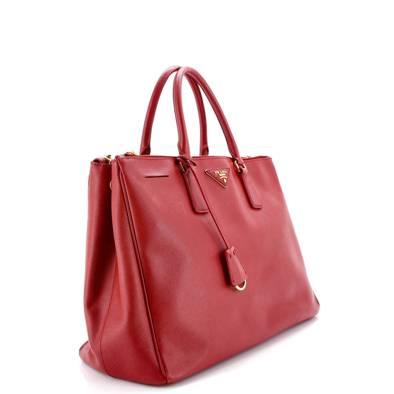 Double Zip Lux Tote Saffiano Leather