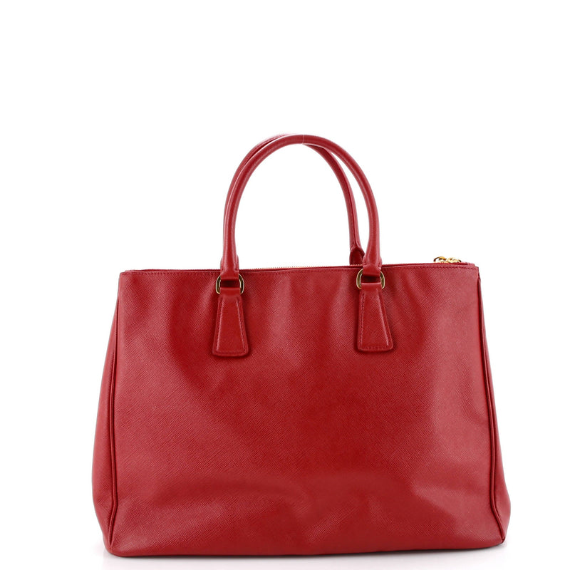 Double Zip Lux Tote Saffiano Leather