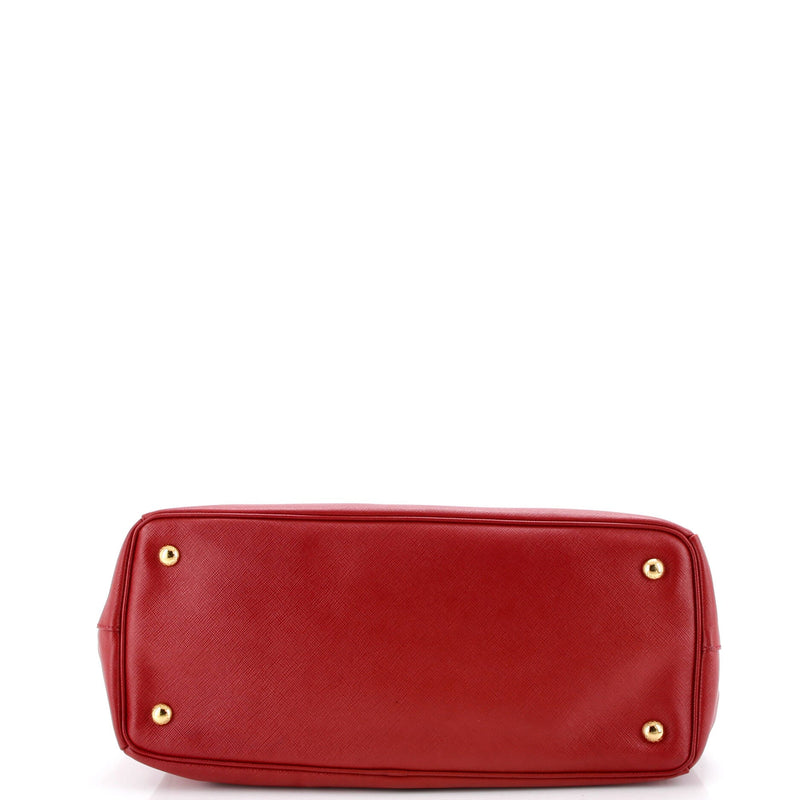 Double Zip Lux Tote Saffiano Leather