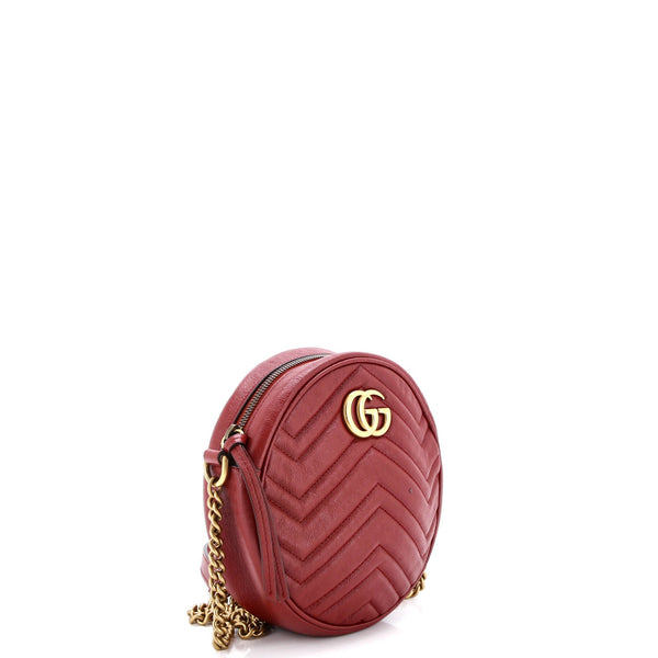 Gg Marmont Round Shoulder Bag Matelasse