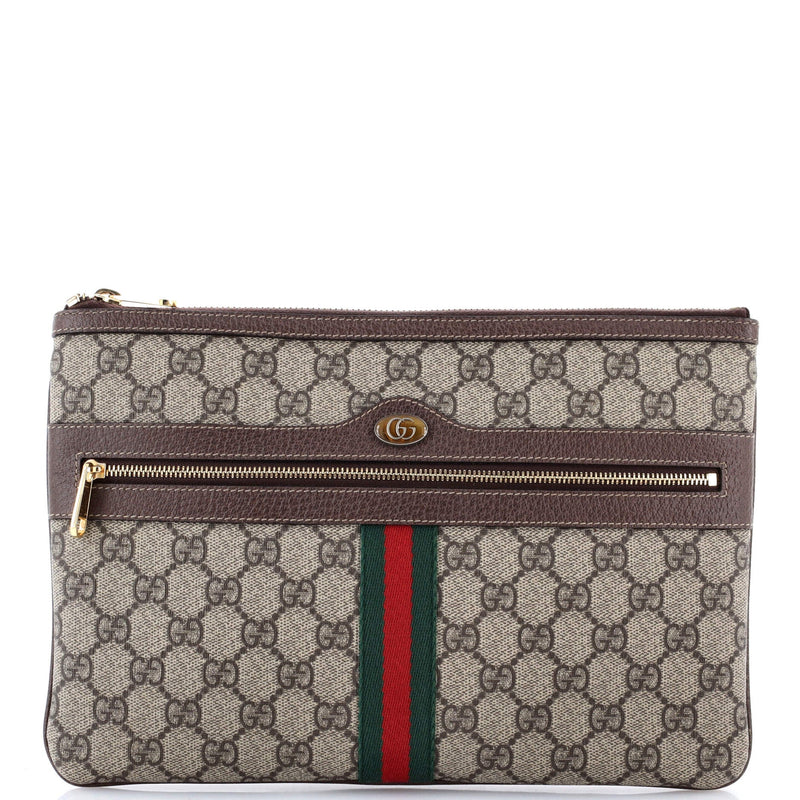 Ophidia Zip Pouch Gg Coated Canvas Large