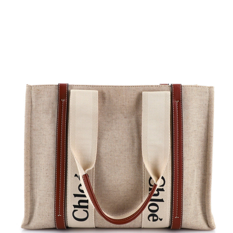Woody Tote Canvas With Leather Medium