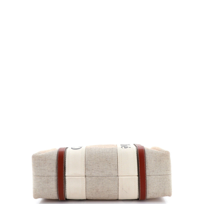 Woody Tote Canvas With Leather Medium
