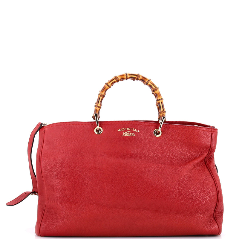 Bamboo Shopper Tote Leather Large