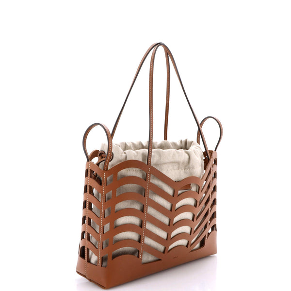 Kayan Tote Laser Cut Leather And Canvas