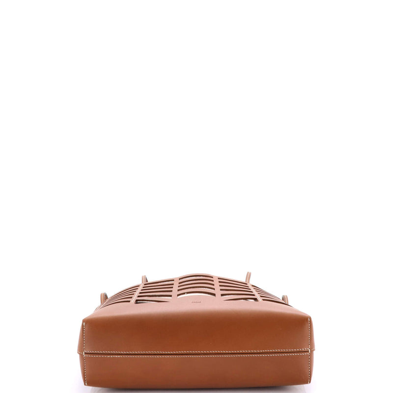 Kayan Tote Laser Cut Leather And Canvas