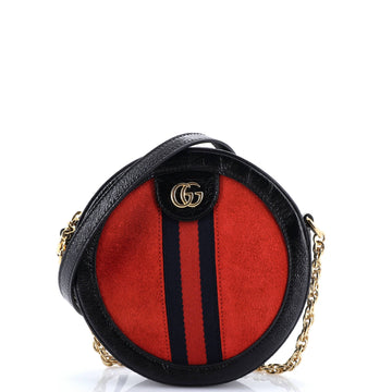 Ophidia Round Shoulder Bag Suede Mini