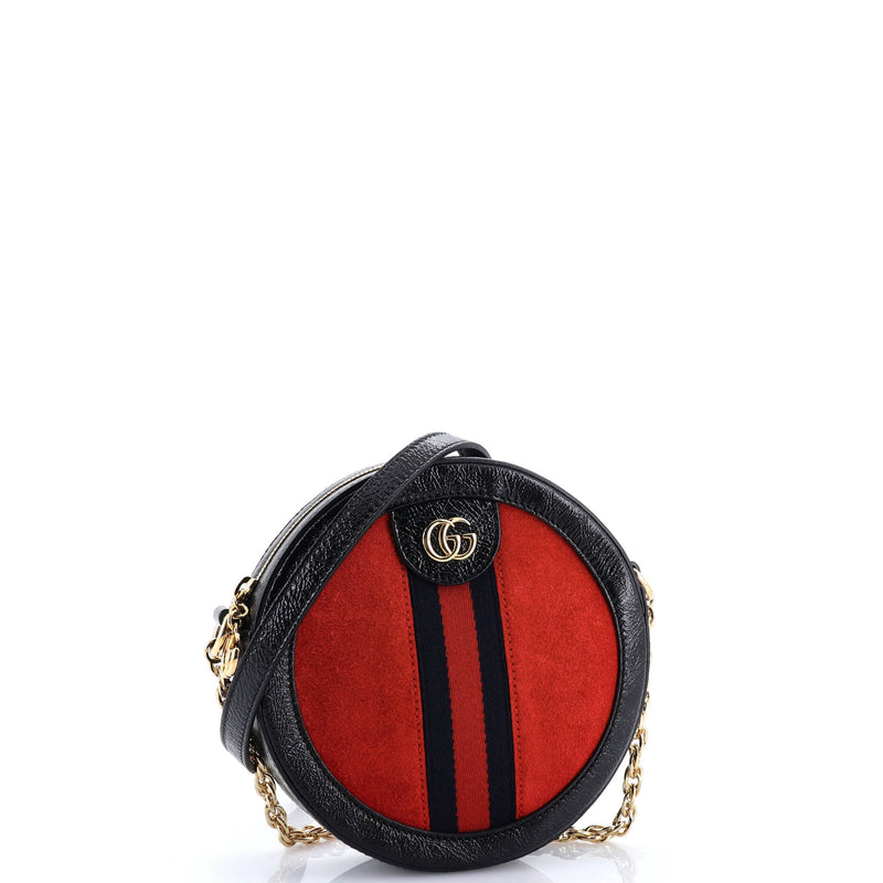 Ophidia Round Shoulder Bag Suede Mini