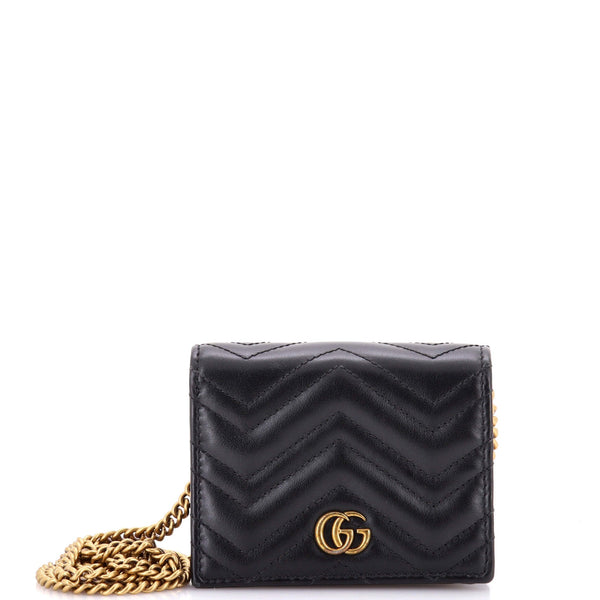 Gg Marmont Card Case On Chain Matelasse