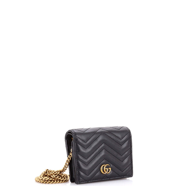 Gg Marmont Card Case On Chain Matelasse