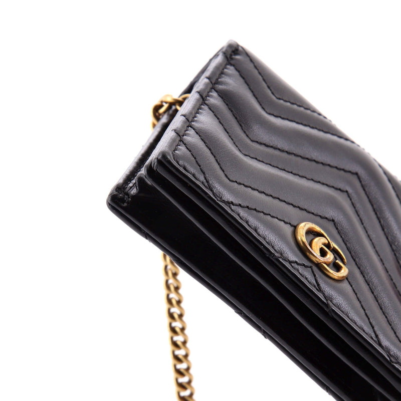 Gg Marmont Card Case On Chain Matelasse