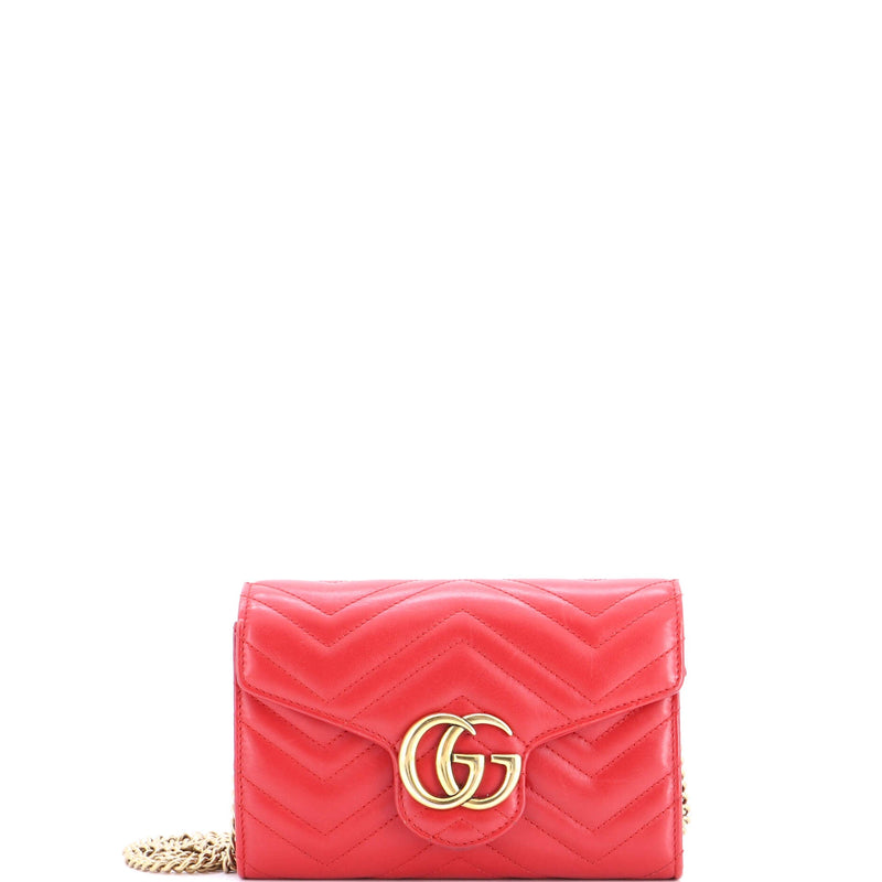 Gg Marmont Chain Wallet Matelasse