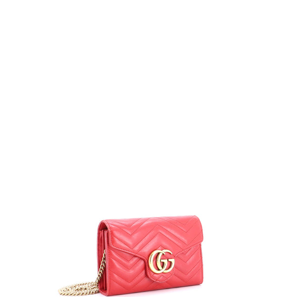 Gg Marmont Chain Wallet Matelasse
