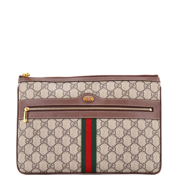 Ophidia Zip Pouch Gg Coated Canvas Large