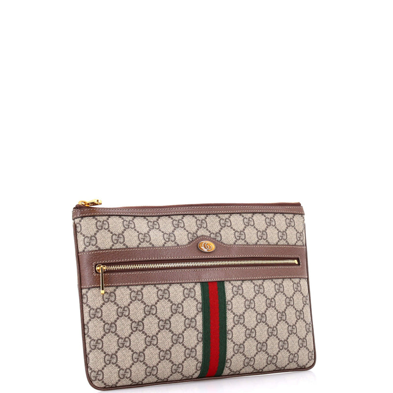 Ophidia Zip Pouch Gg Coated Canvas Large