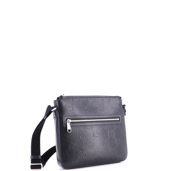 Front Zip Messenger Gg Embossed