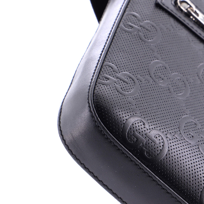 Front Zip Messenger Gg Embossed