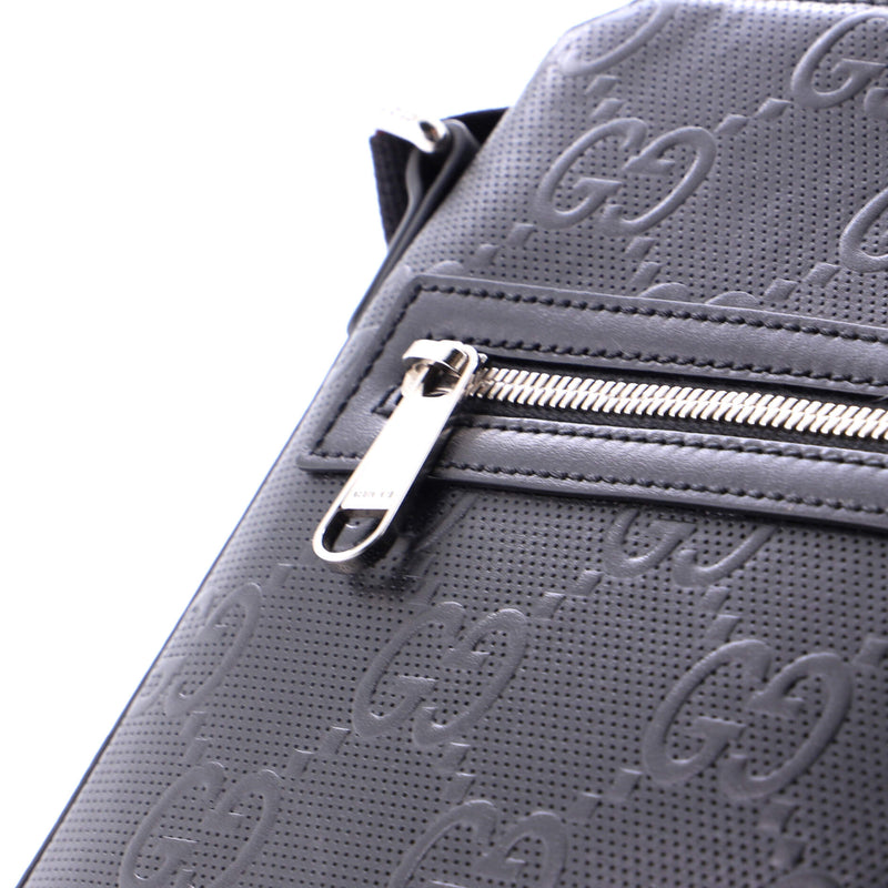 Front Zip Messenger Gg Embossed