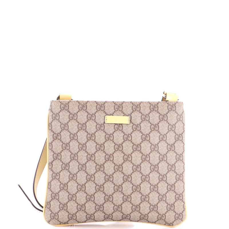 Zip Top Messenger Bag Gg Coated Canvas