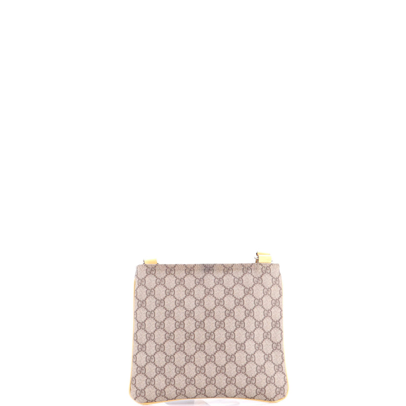 Zip Top Messenger Bag Gg Coated Canvas